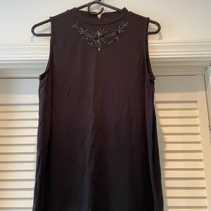Loft Black Sleeveless Shirt - Sequin Embellishment - Medium